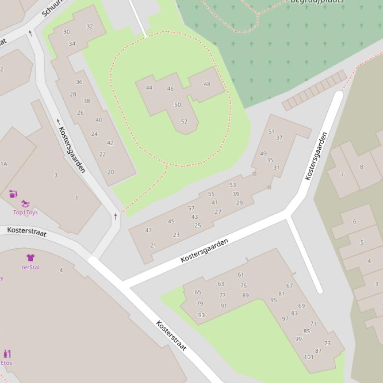 Kaart van  Kostersgaarden.