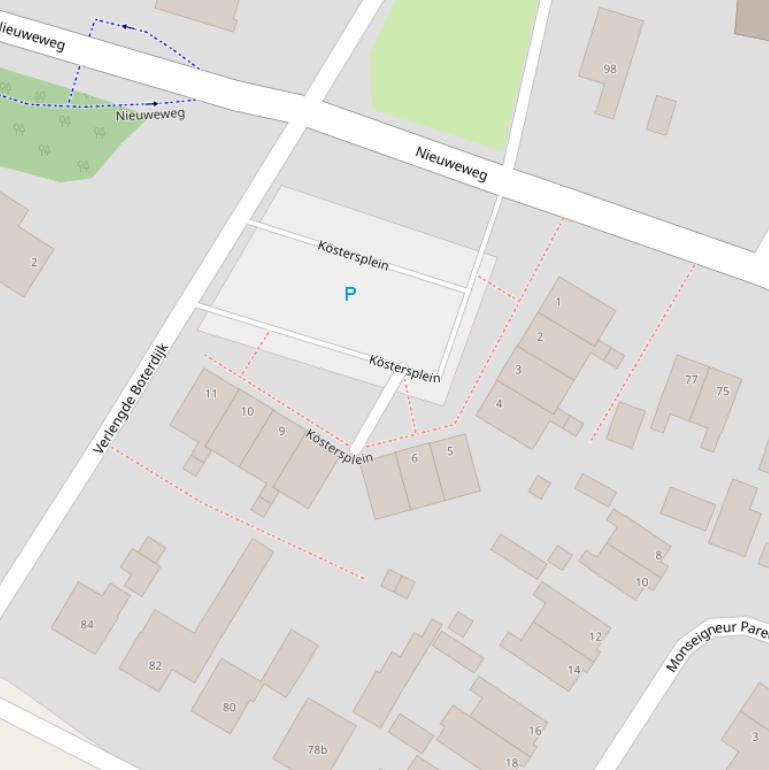 Kaart van het Köstersplein.