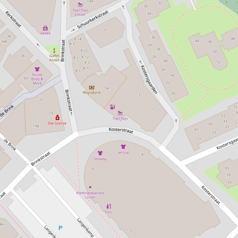 Kaart van de Kosterstraat.