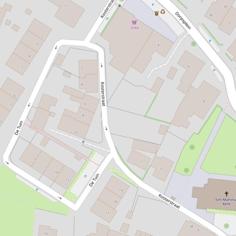 Kaart van de Kosterstraat.