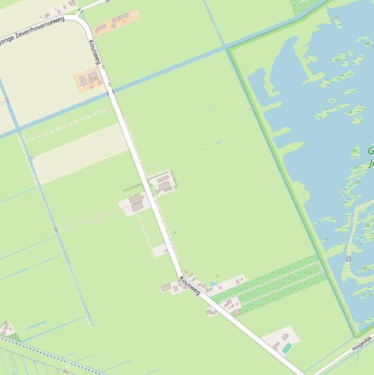 Kaart van de Kousweg.