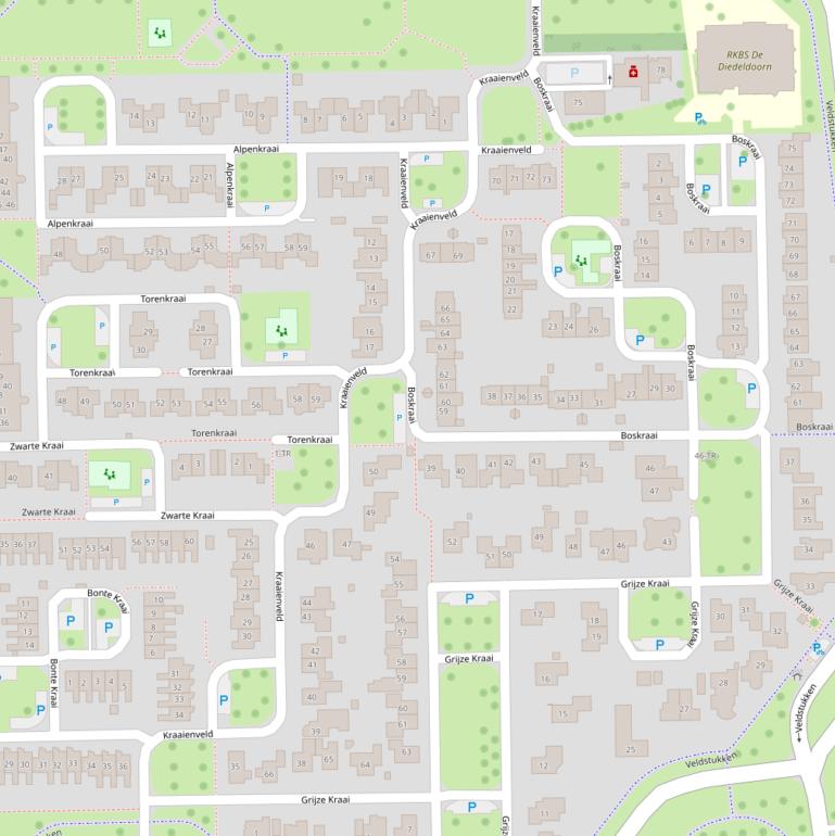 Kaart van het Kraaienveld.