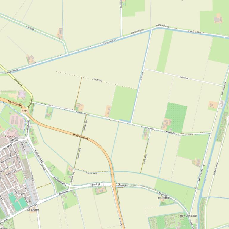 Kaart van de Kraaijerdijk.