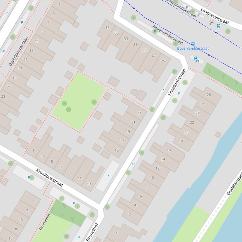 Kaart van de Kraailookstraat.