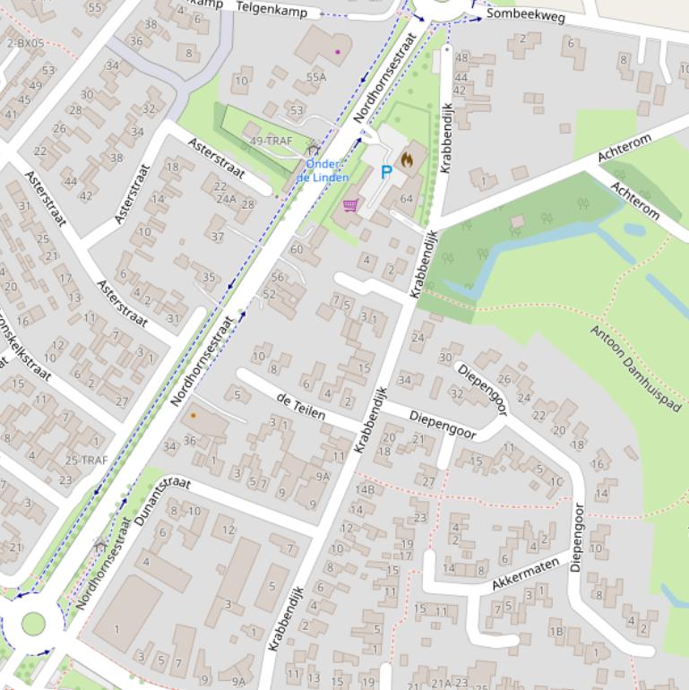 Kaart van de Krabbendijk.