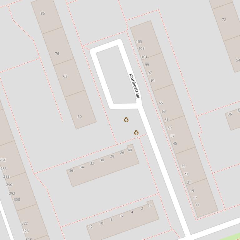 Kaart van de Krabbestraat.