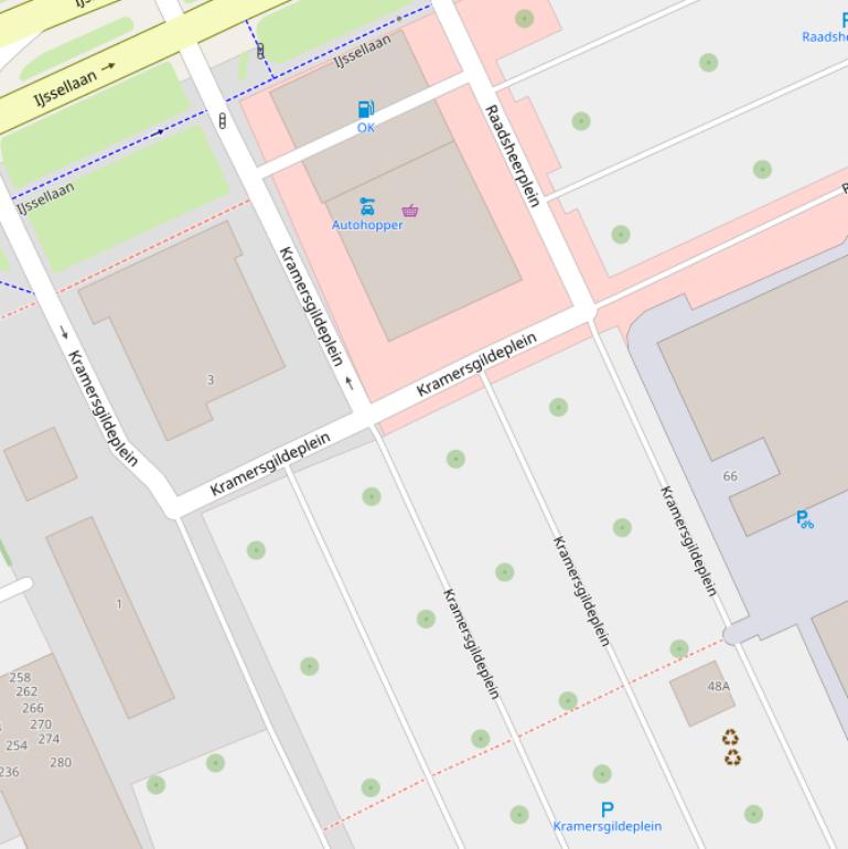 Kaart van het Kramersgildeplein.