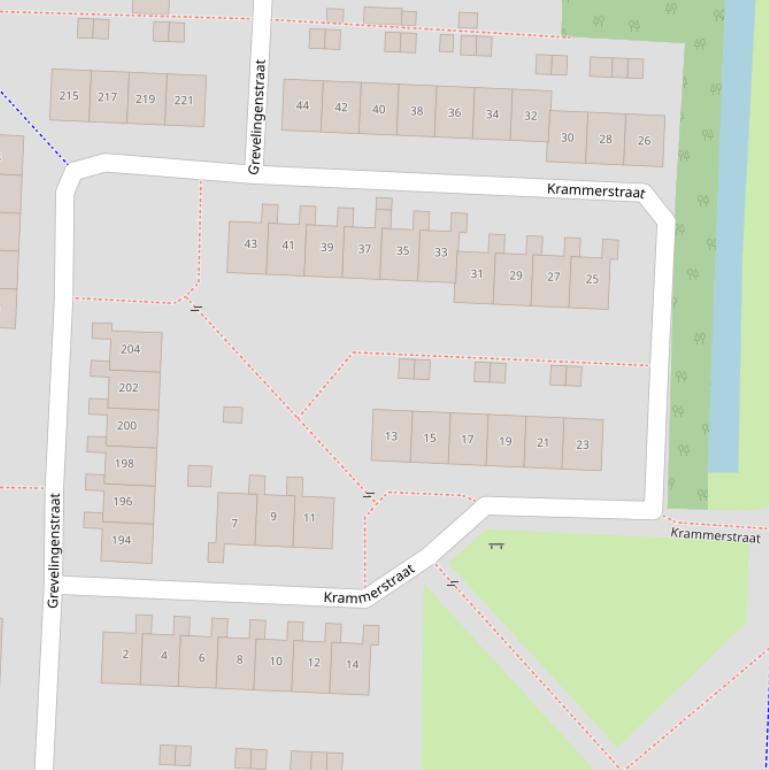 Kaart van de Krammerstraat.