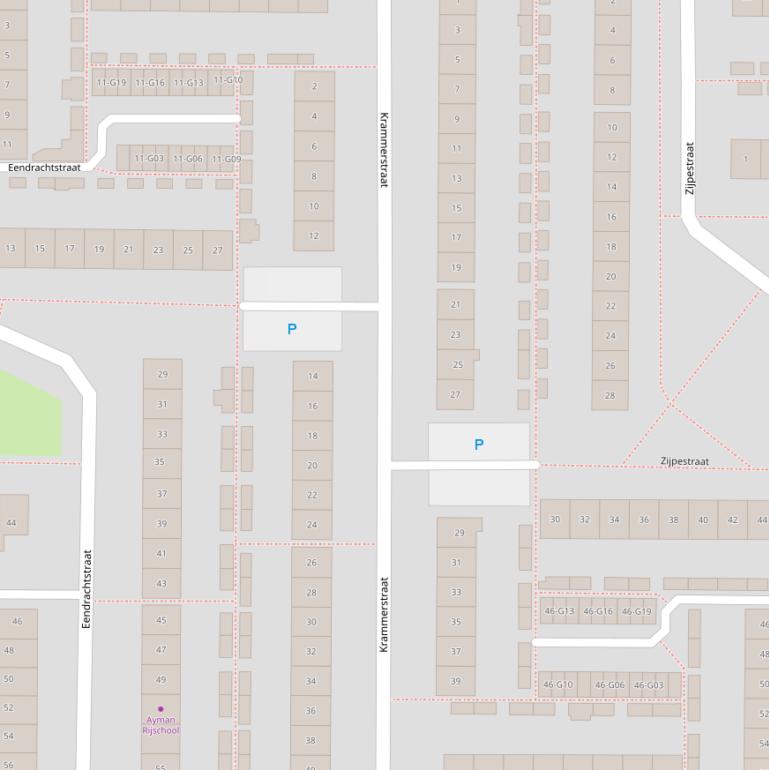 Kaart van de Krammerstraat.