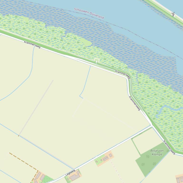 Kaart van de Krammerweg.