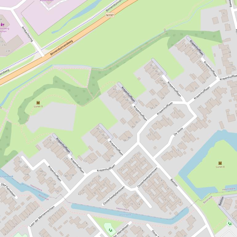 Kaart van de Krayenhofflaan.
