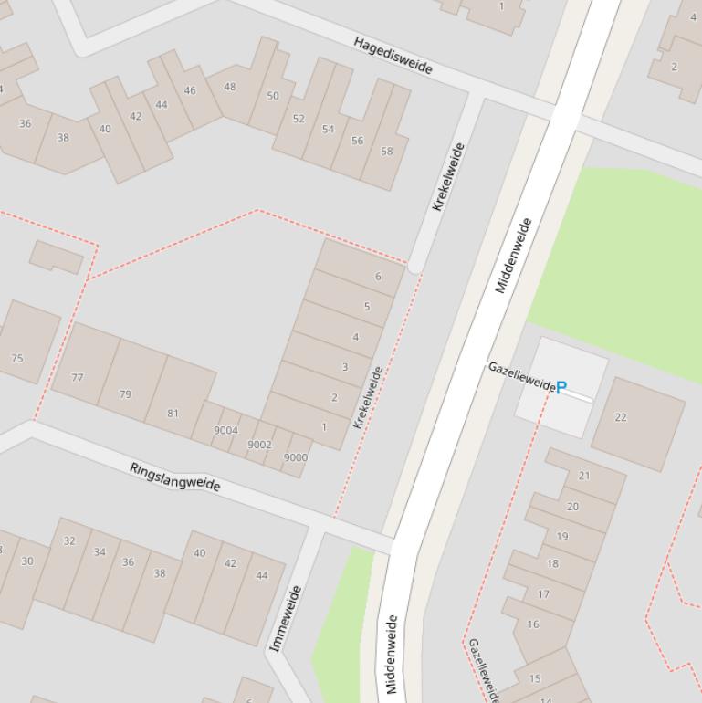 Kaart van de Krekelweide.