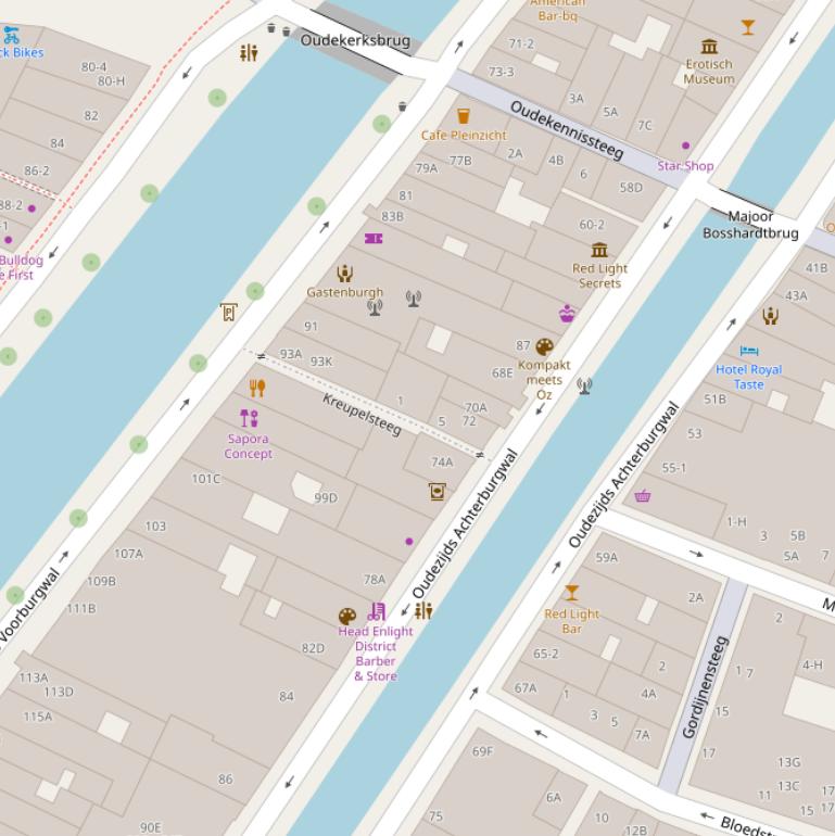 Kaart van de Kreupelsteeg.