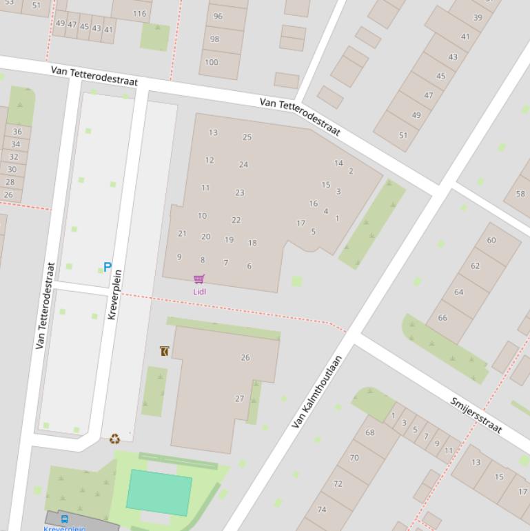 Kaart van het Kreverplein.