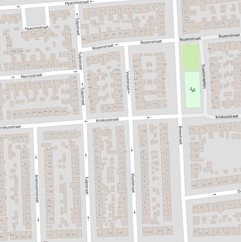 Kaart van de Krokusstraat.