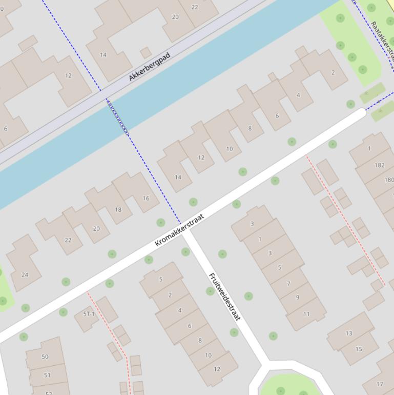 Kaart van de Kromakkerstraat.