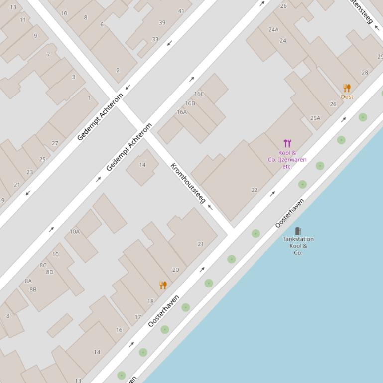 Kaart van de Kromhoutsteeg.