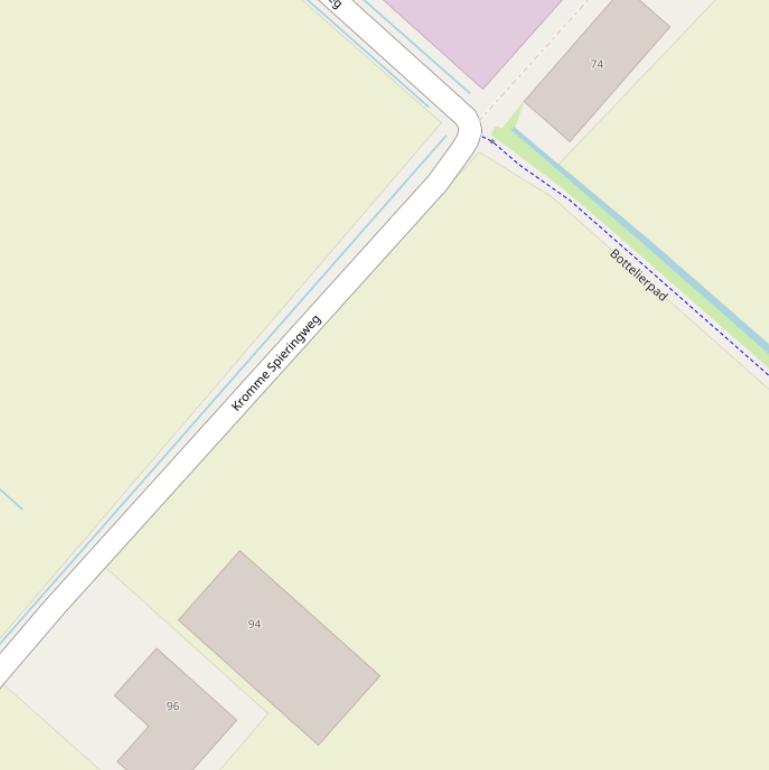 Kaart van de Kromme Spieringweg.