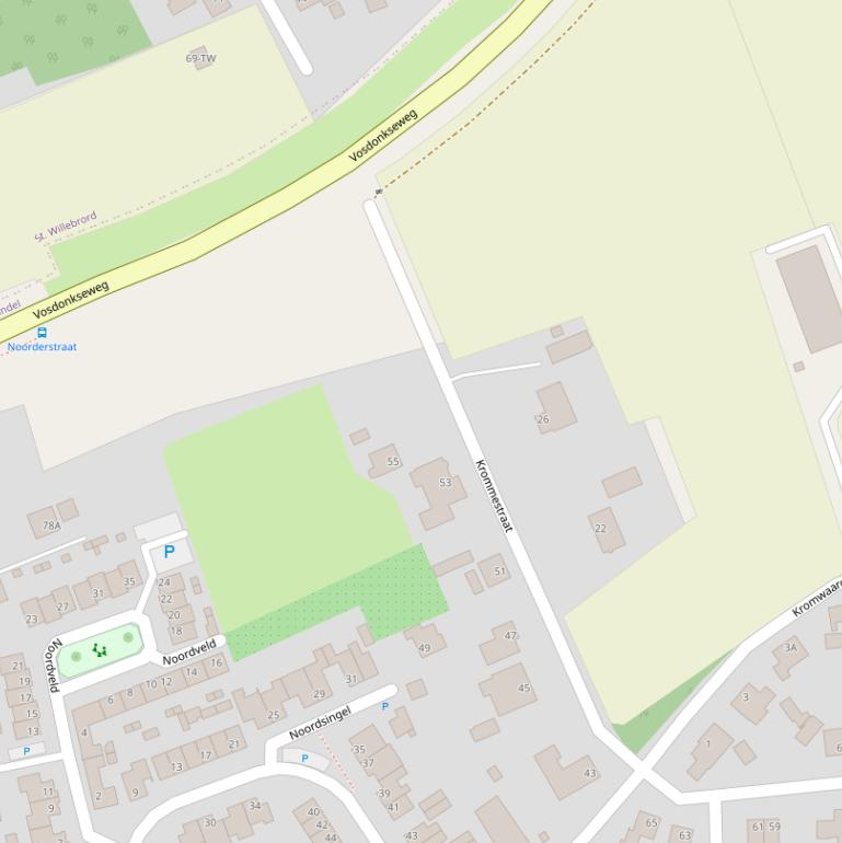 Kaart van de Krommestraat.