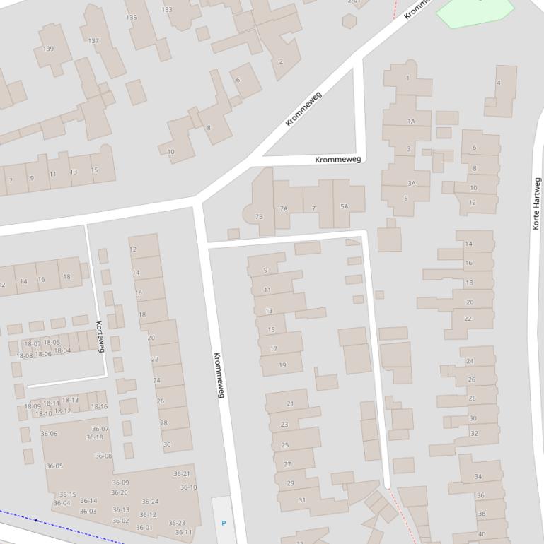 Kaart van de Krommeweg.