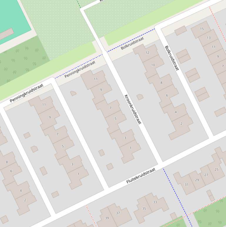 Kaart van de Kroonkruidstraat.