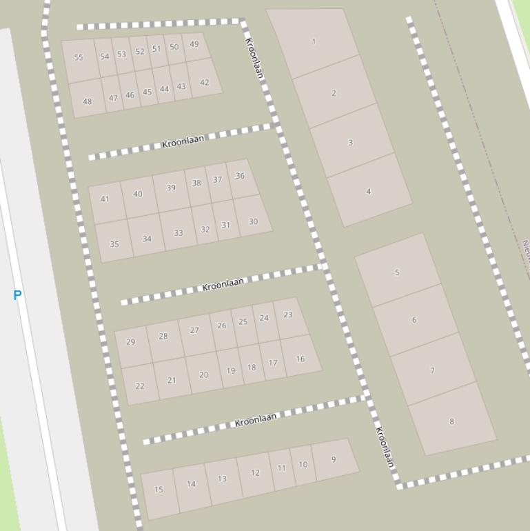 Kaart van de Kroonlaan.