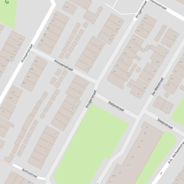 Kaart van de Krugerstraat.