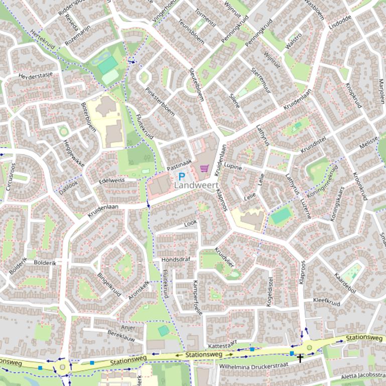 Kaart van de Kruidenlaan.