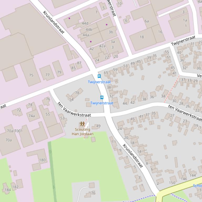 Kaart van de Kruislandstraat.