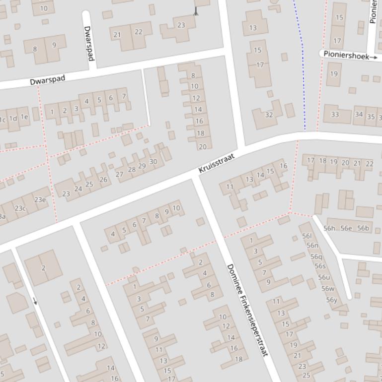 Kaart van de Kruisstraat.