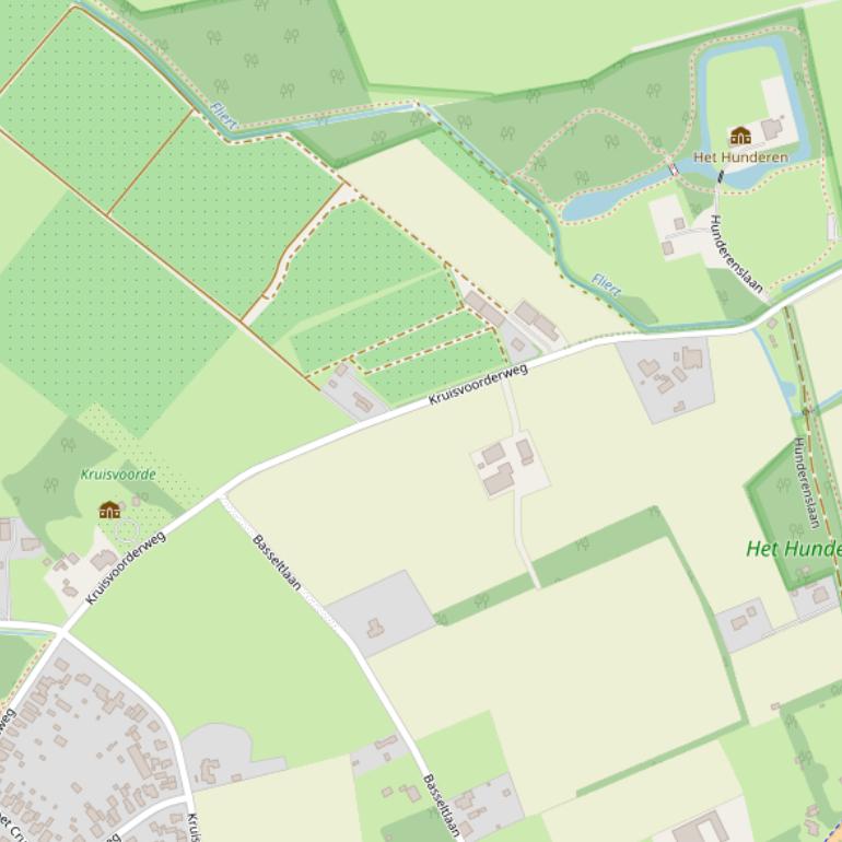 Kaart van de Kruisvoorderweg.