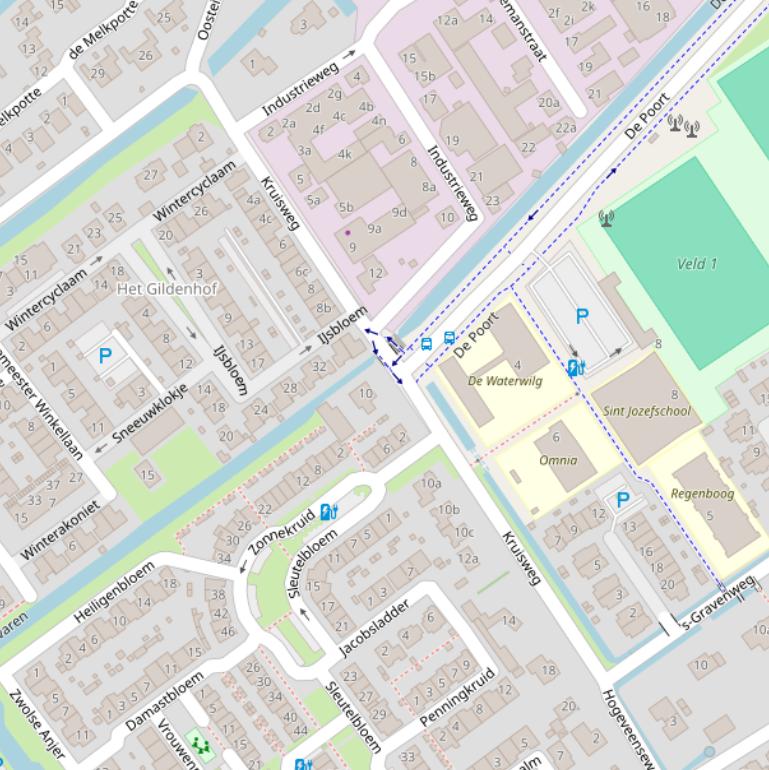 Kaart van de Kruisweg.