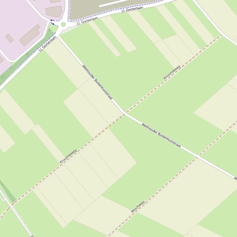 Kaart van de Kruumteweg.