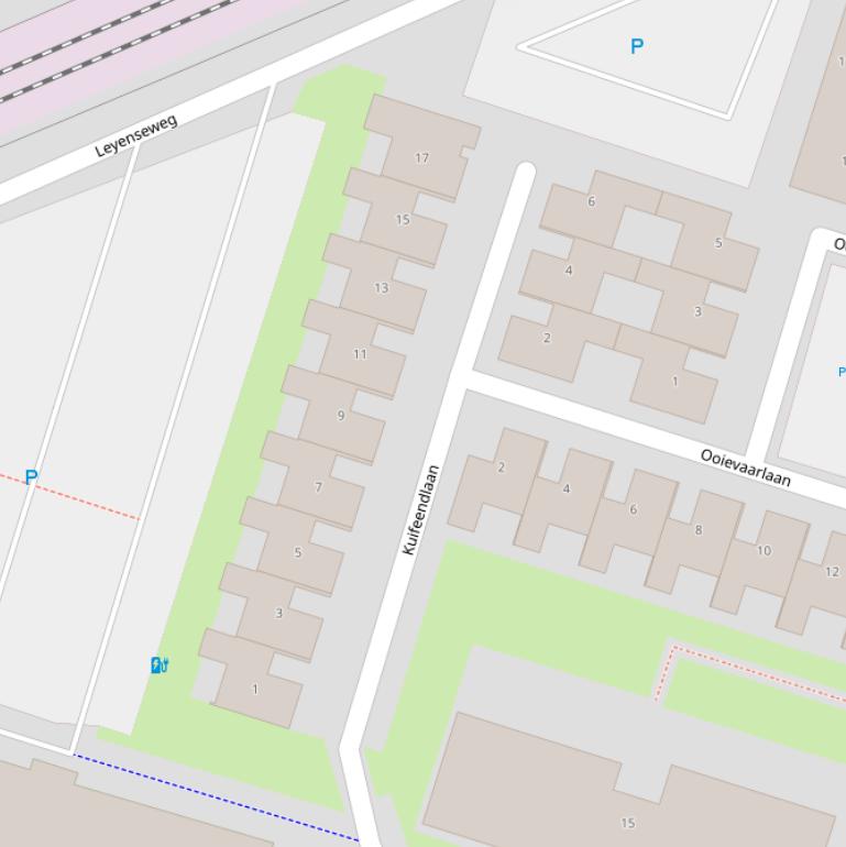 Kaart van de Kuifeendlaan.