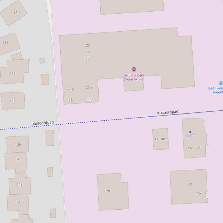 Kaart van het Kuiloordpad.