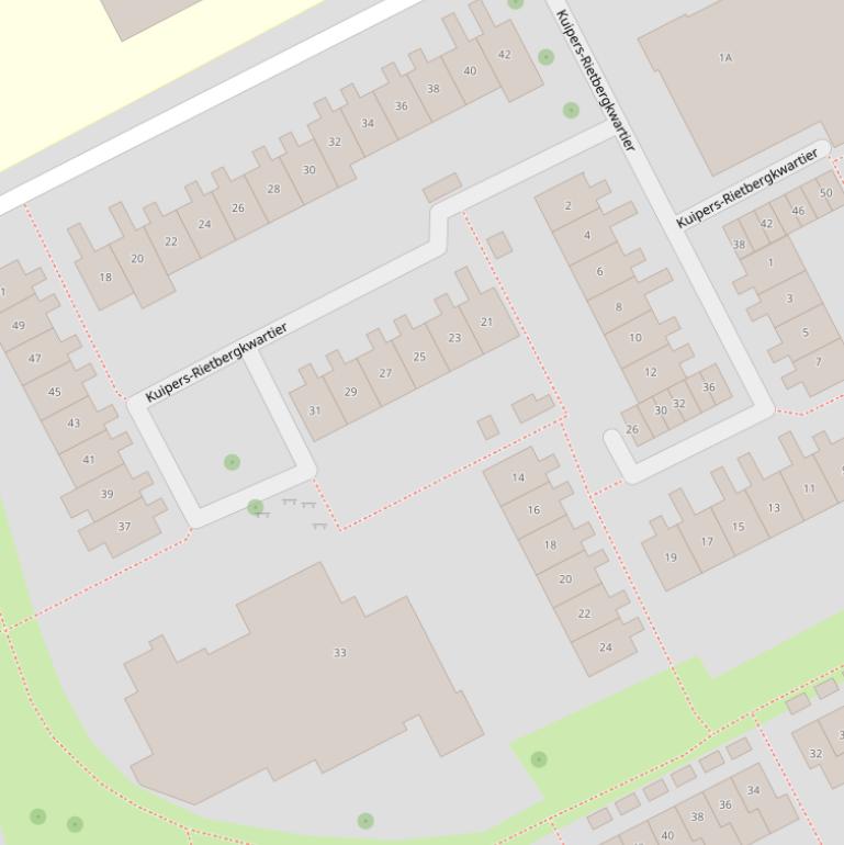 Kaart van  Kuipers-Rietbergkwartier.