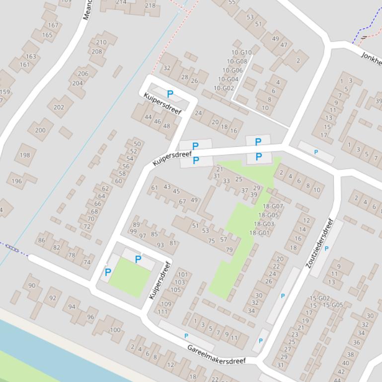 Kaart van de Kuipersdreef.