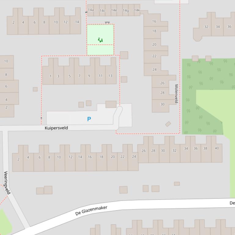 Kaart van het Kuipersveld.