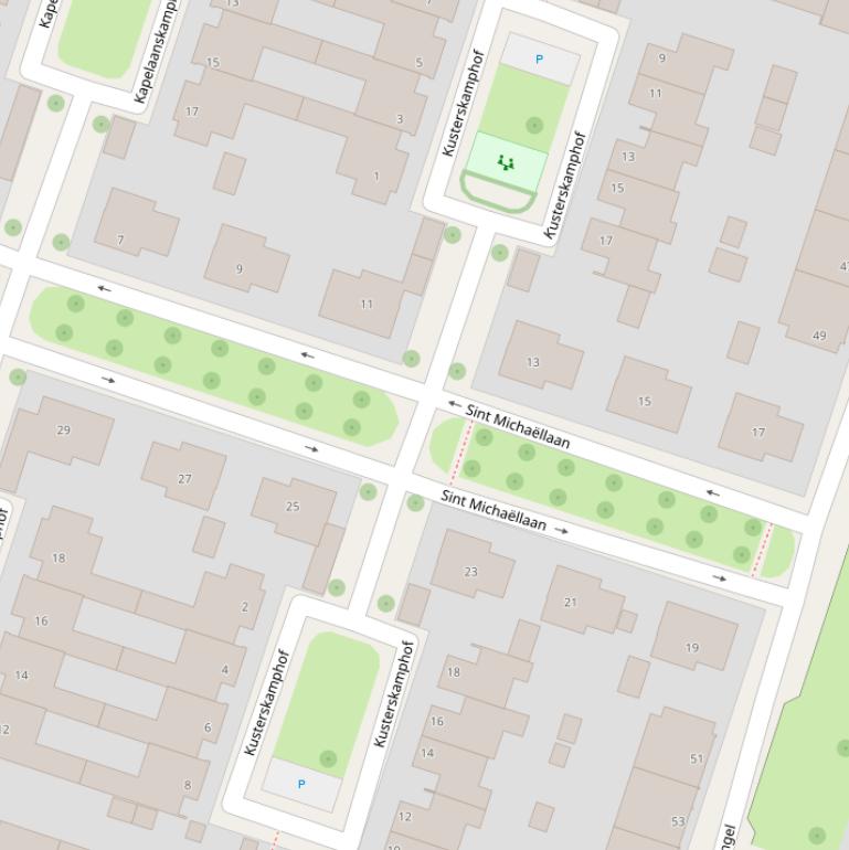 Kaart van de Kusterskamphof.