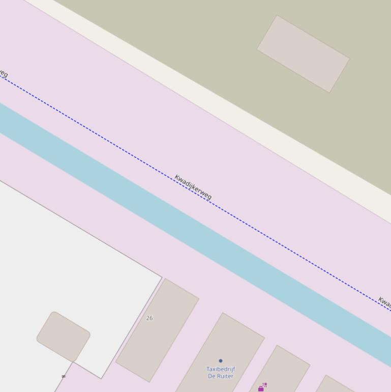 Kaart van de Kwadijkerweg.