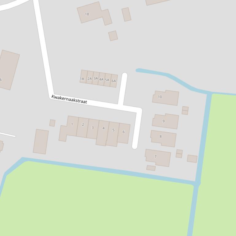 Kaart van de Kwakernaakstraat.