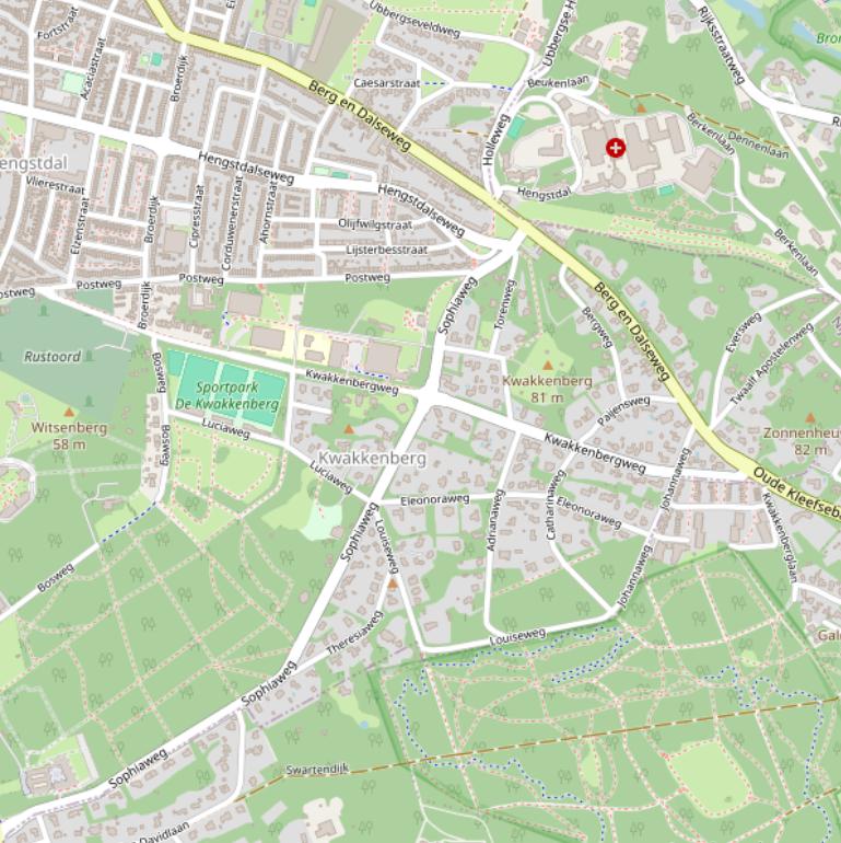 Kaart van de Kwakkenbergweg.