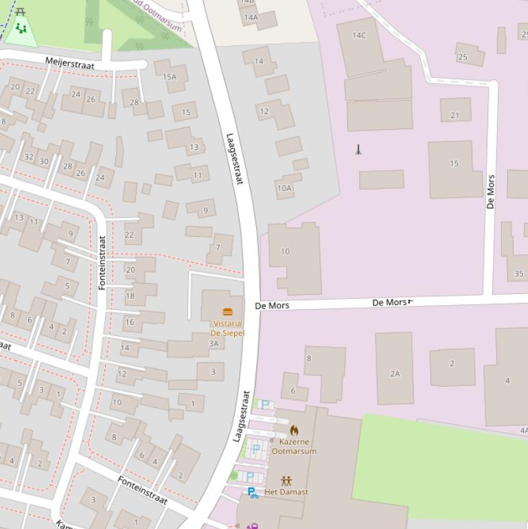 Kaart van de Laagsestraat.