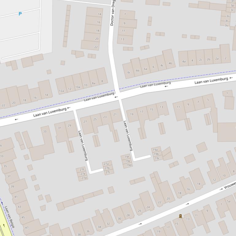Kaart van  Laan van Luxemburg.