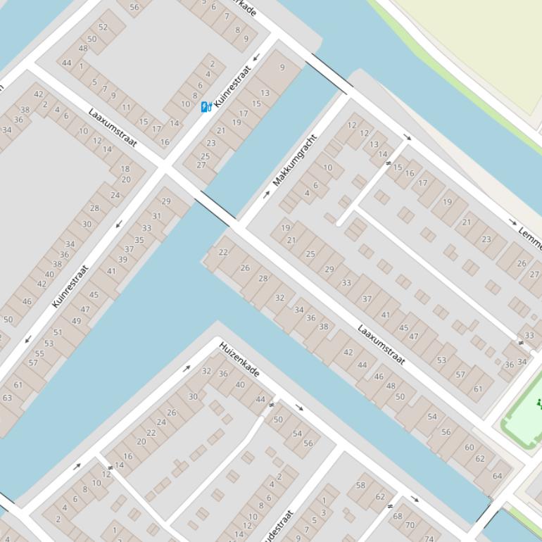 Kaart van de Laaxumstraat.