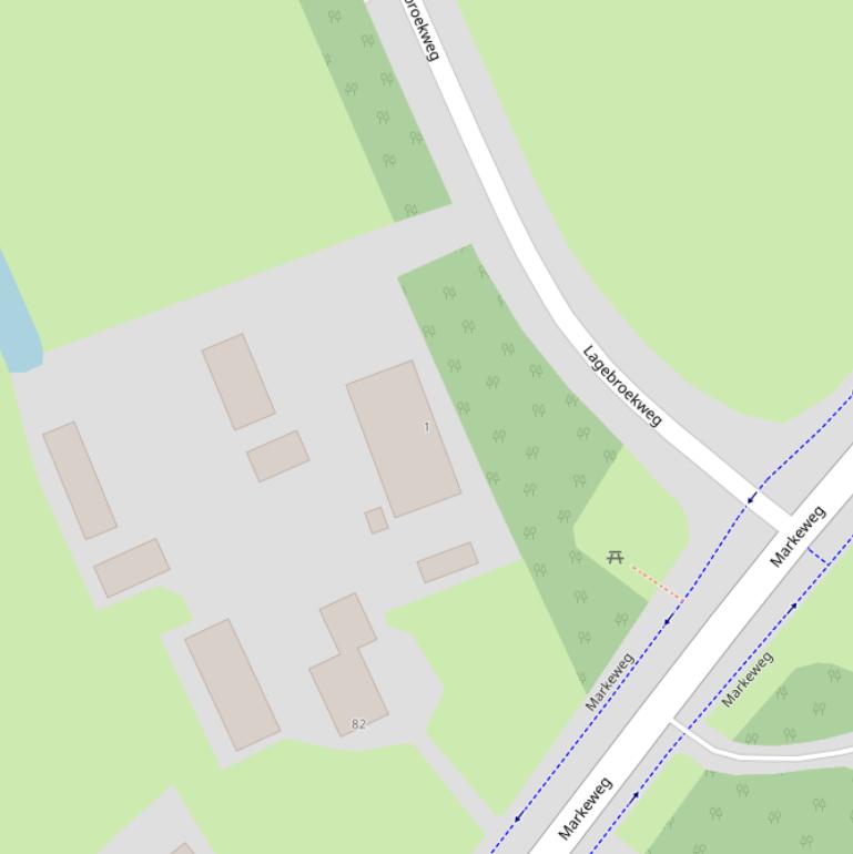 Kaart van de Lagebroekweg.