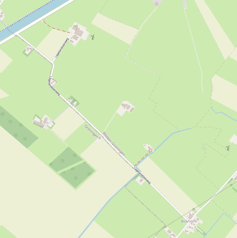 Kaart van de Lagelandsterweg.