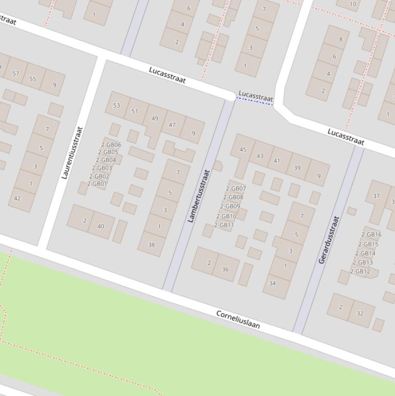 Kaart van de Lambertusstraat.