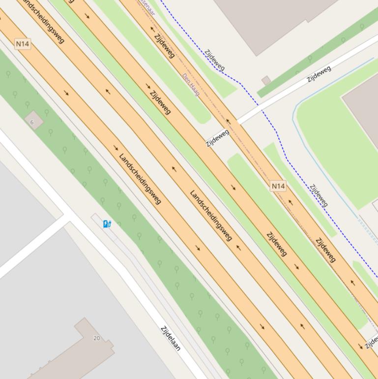 Kaart van de Landscheidingsweg.