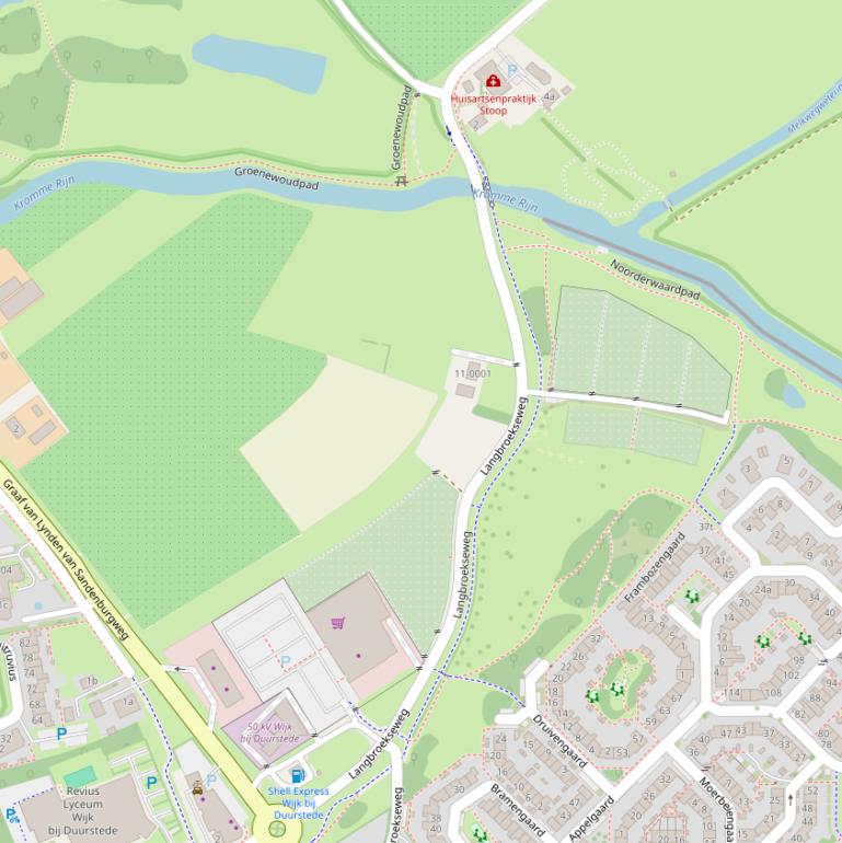 Kaart van de Langbroekseweg.